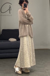 SWAYING/KNIT Seamless Mohair Suit SW211SZ32 Camel PS16